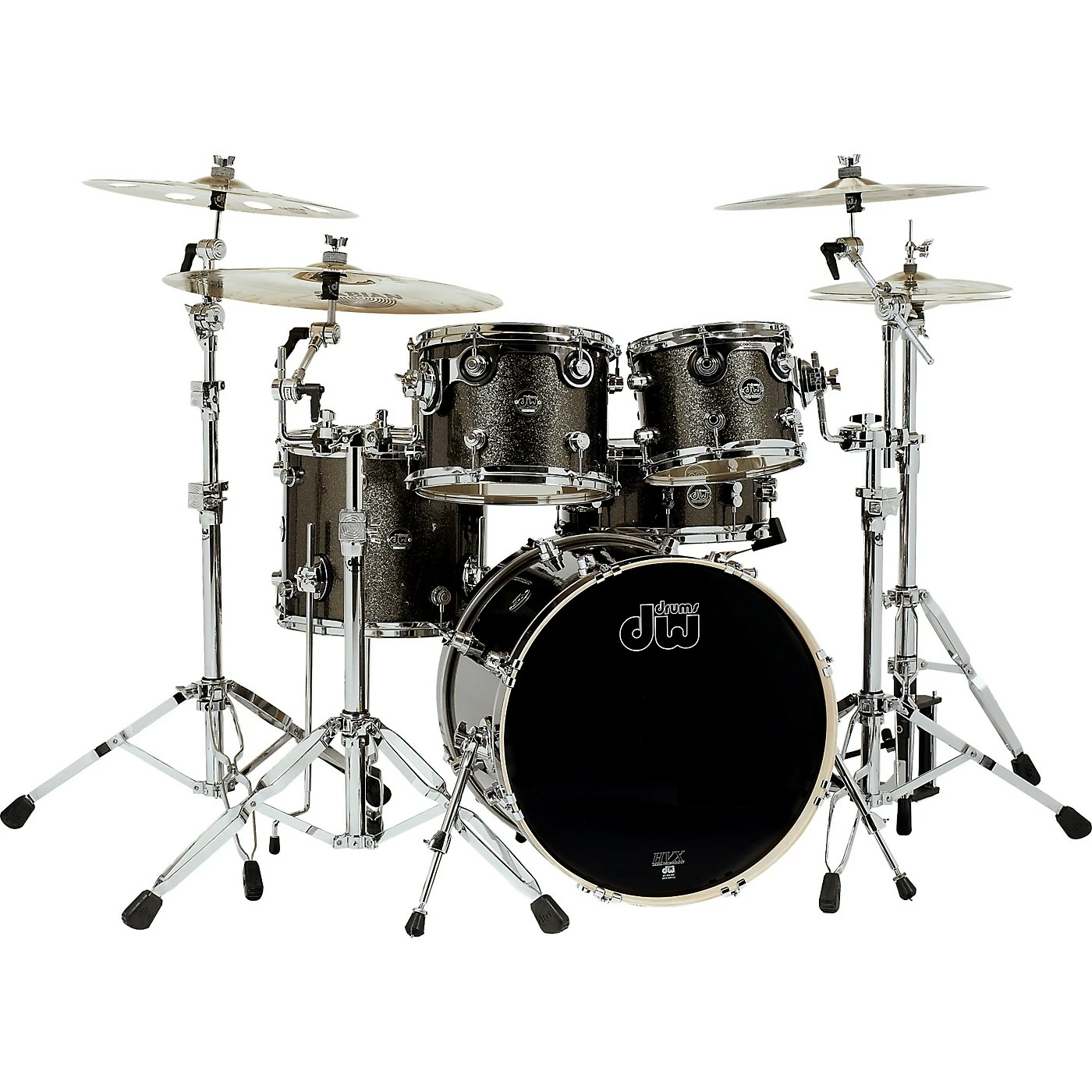 Deals 🎁 DW DW Performance Series 5-Piece Shell Pack Pewter Sparkle With Chrome Hardware ⭐