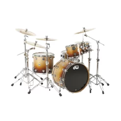 Deals ???? DW DW Collector's Series 4-Piece Lacquer Specialty Shell Pack Cherry Wood To Burnt Toast Fade Chrome Hardware ????