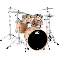 New ???? DW DW Collector's Series Lacquer Custom Oak 4-Piece Shell Pack Natural Hard Satin ????