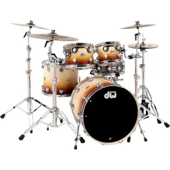 Wholesale 🎁 DW DW Collector's Series 4-Piece Satin Specialty Burnt Toast Fade Shell Pack With Chrome Hardware 😀
