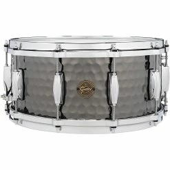 Promo ✨ Gretsch Drums Gretsch Drums Hammered Black Steel Snare 14 X 6.5 In. 🎁