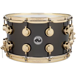 Hot Sale ???? DW DW Collector's Series Black Nickel Over Brass Metal Snare Drum 14 X 8 In. Black Nickel Over Brass With Gold Hardware ????