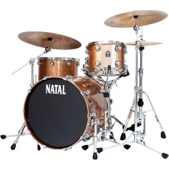 Hot Sale ???? Natal Drums Natal Drums Cafe Racer Traditional Jazz 3-Piece Shell Pack With 18" Bass Drum Champagne Sparkle ????