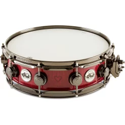 Budget ???? DW DW Collector's Exotic Purpleheart With Heart Graphic Snare Drum, Black Nickel Hardware 14 X 4 In. ????