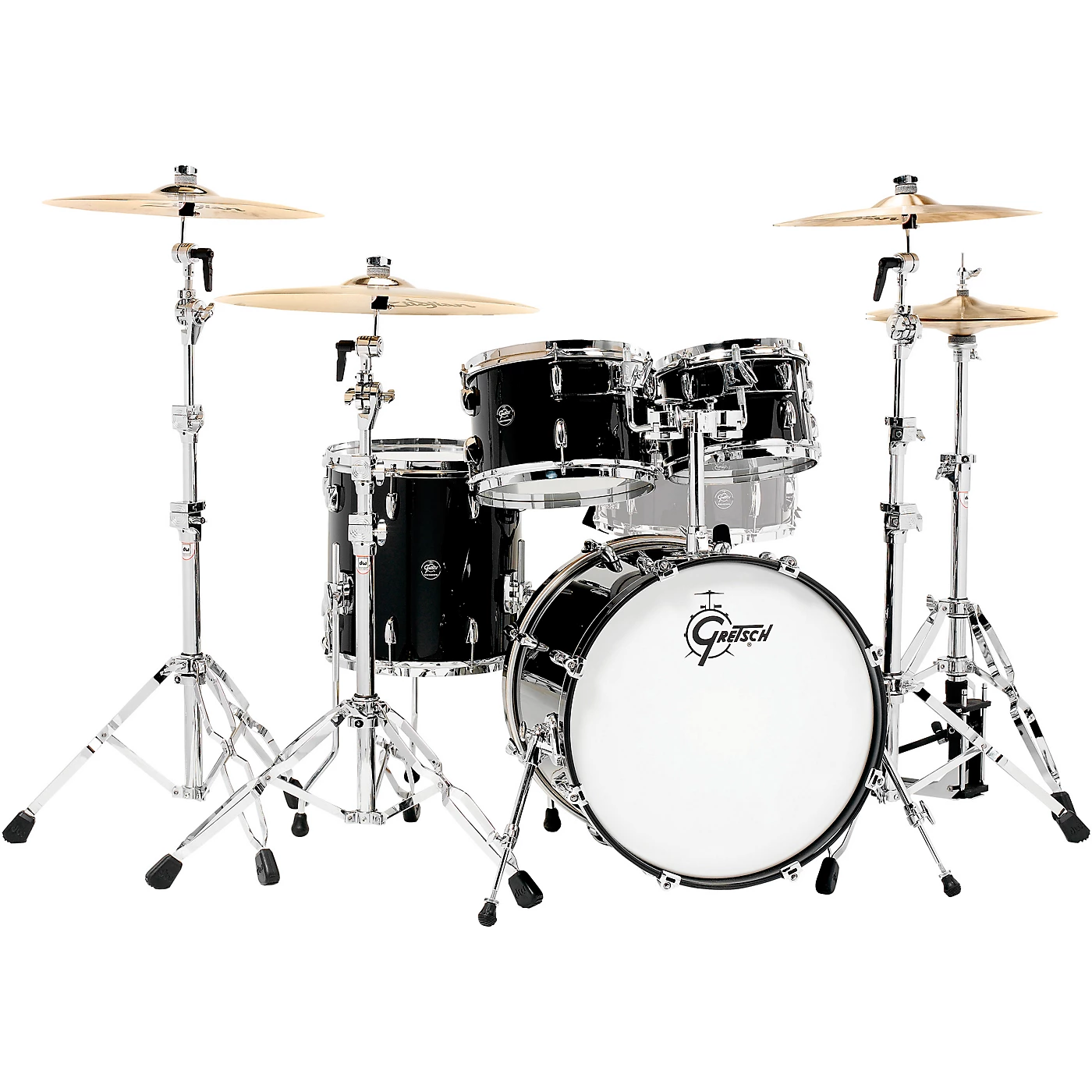 Gretsch Drums Renown 4-Piece Shell Pack with 20" Bass Drum Piano Black Brand new ✔️ Gretsch Drums Gretsch Drums Renown 4-Piece Shell Pack With 20" Bass Drum Piano Black ???? -Ludwig Shop L44366000005000 00 1400x1400 1