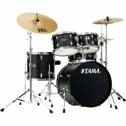 Hot Sale ???? TAMA TAMA Imperialstar 5-Piece Complete Drum Set With MEINL HCS Cymbals And 20" Bass Drum Black Oak Wrap ????
