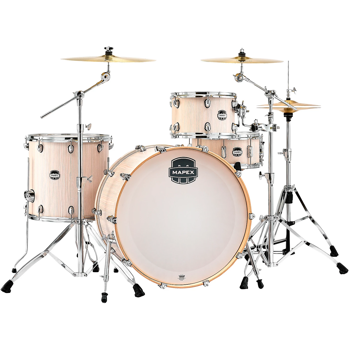 Best Sale 🛒 Mapex Mapex Mars Series 4-Piece Rock Shell Pack With 24" Bass Drum Bonewood Chrome 🌟
