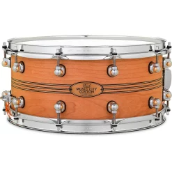 Outlet 🤩 Pearl Pearl Music City Custom Solid Shell Snare Cherry With Boxwood-Rose TriBand Inlay 14 X 6.5 In. ❤️