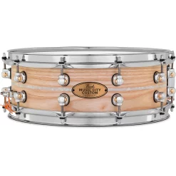 Outlet ???? Pearl Pearl Music City Custom Solid Shell Snare Ash With Nicotine Marine Inlay 14 X 5 In. ❤️