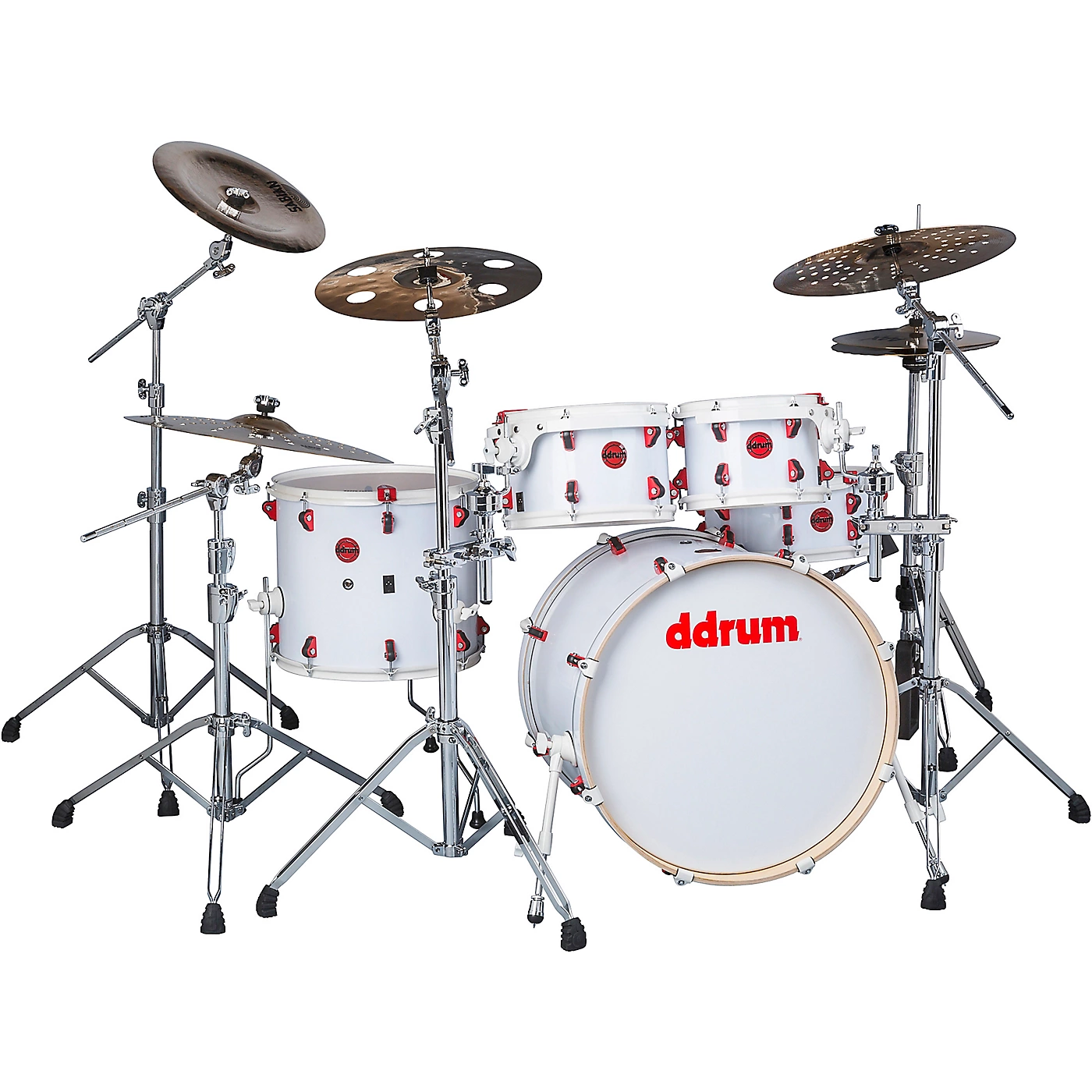 Discount 🎉 Ddrum Ddrum Hybrid Player 5-Piece Acoustic-Electric Shell Pack White/Red 🥰
