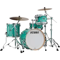 New ???? TAMA TAMA Starclassic Walnut/Birch 3-Piece Shell Pack With Chrome Hardware And 20 In. Bass Drum Surf Green Silk ✨