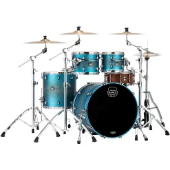 Best Sale ✨ Mapex Mapex Saturn Evolution Rock Birch 4-Piece Shell Pack With 22" Bass Drum Exotic Azure Burst 💯