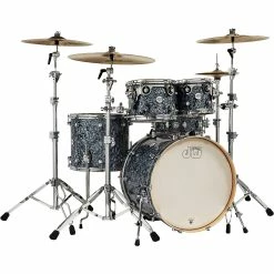 Coupon ???? DW DW Design Series 5-Piece Finish Ply Shell Pack With Chrome Hardware Silver Slate Marine ????