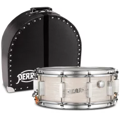 Promo ⌛ Pearl President Series Phenolic Snare With Nomad Case 14 X 5.5 In. Pearl White Oyster 🎉