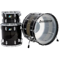 Budget ???? Ludwig Ludwig Vistalite 50th Anniversary Pro Beat 3-Piece Shell Pack With 24-Inch Bass Drum Black Sparkle/Smoke/Black Sparkle ❤️